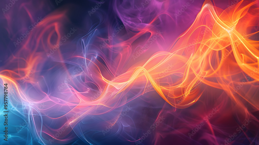 A colorful, abstract painting of a flowing piece of fabric. A colorful, abstract painting of a flowing piece of fabric.
