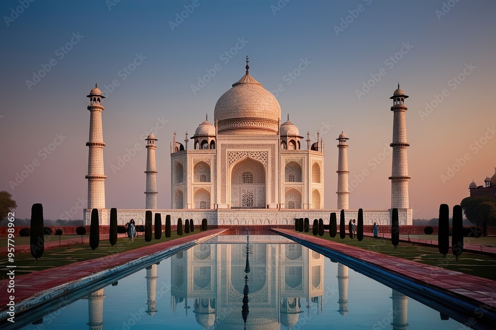 Naklejka premium Stunning Taj Mahal Agra India Modern Minimalist Visual Design