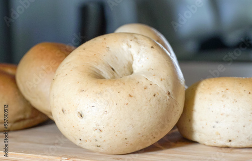 A healthy bagel breakfast