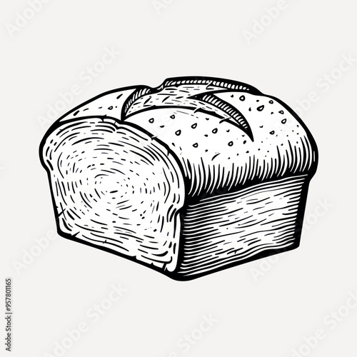 Vintage loaf bread illustration