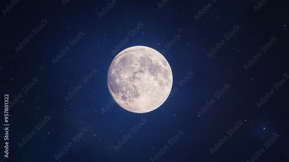 A stunning view of the full moon shining brightly in a clear night sky, surrounded by twinkling stars. A stunning view of the full moon shining brightly in a clear night sky, surrounded by twinkling stars.