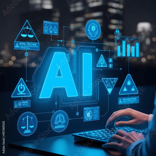 Internet technology and people's networks use AI to help with work, AI technology in everyday life, Artificial Intelligence Processor Concept.