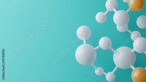 Acidic chemical formula, molecular diagram brought to life, 3D illustration