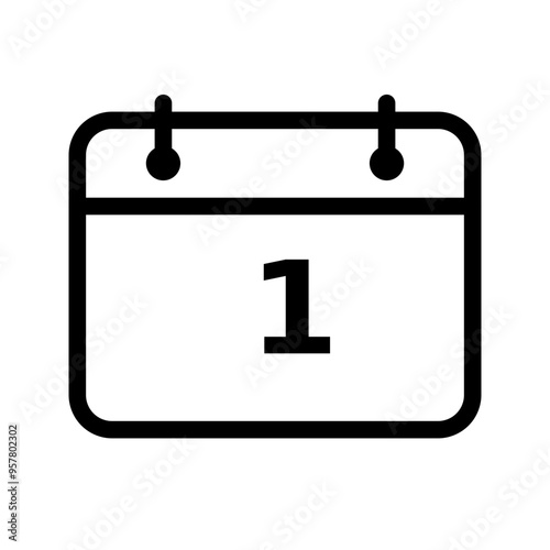 Calendar icon outline style in black color