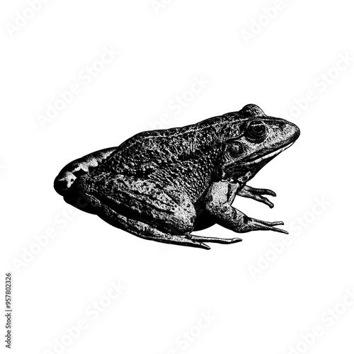 Marsh Frog hand drawing vector isolated on background.