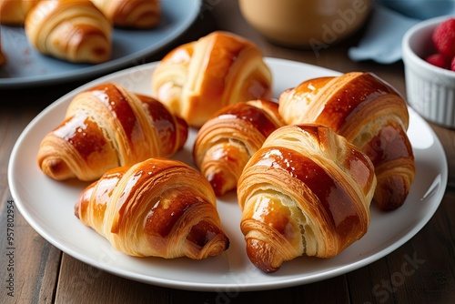 Irresistible Mini Croissants Flaky Treats for a Delicious Breakfast Snack photo