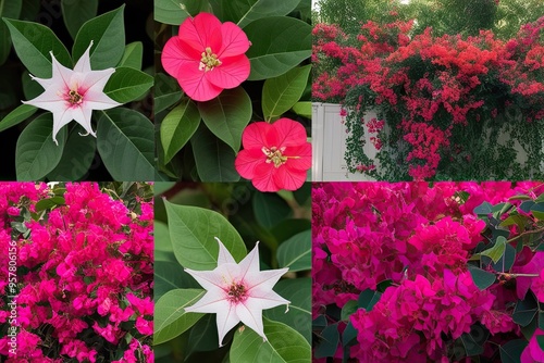 Best Overhead Collection of Bombax Cebia and Bougainvillea Flower Designs for Digital Art and Illustration photo