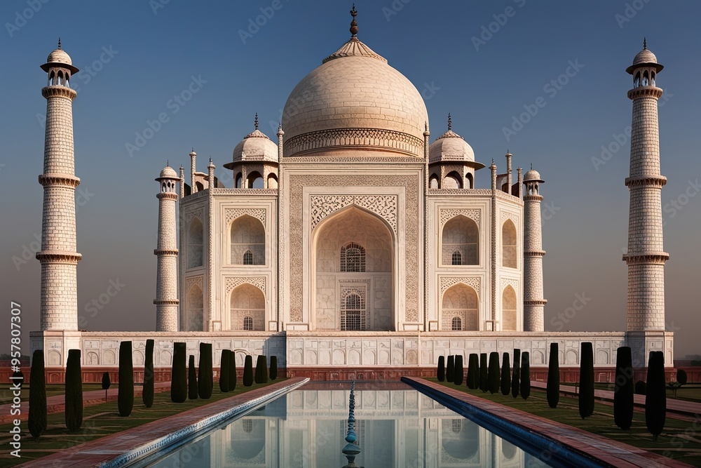 Naklejka premium Enchanting Taj Mahal Experience Contemporary Visual Elegance in India