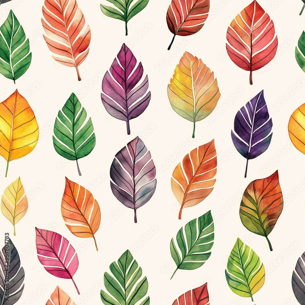 Watercolor leaf Pattern, leaves seamless pattern design Watercolor leaf Pattern, leaves seamless pattern design