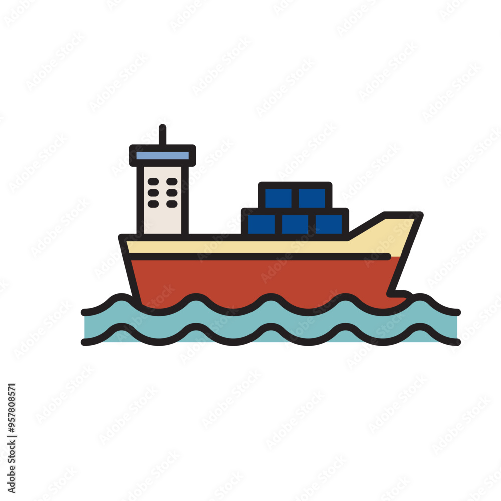 Cargo Ship for Transportation Icon Cargo Ship for Transportation Icon