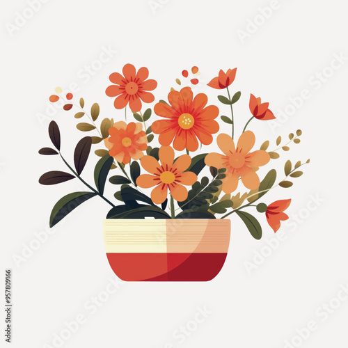 Vibrant floral arrangement in vase