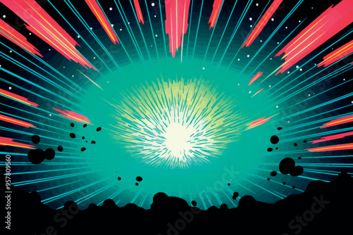 Vibrant cosmic explosion artwork
