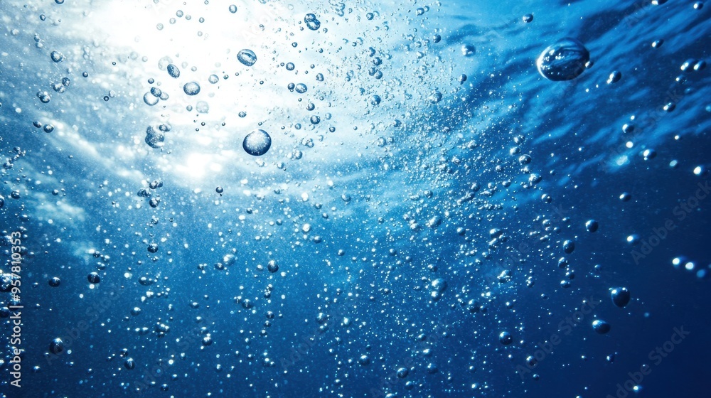 Underwater Bubbles Abstract Blue Water Background Underwater Bubbles Abstract Blue Water Background