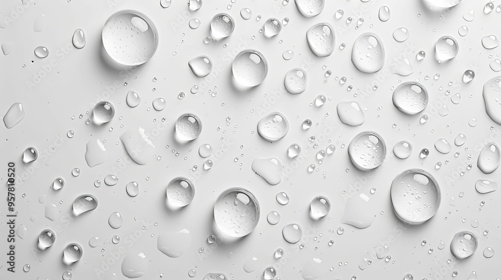 Water Droplets Scattered on a White Surface