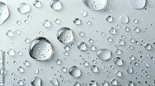 Close-up of Water Droplets on a White Surface