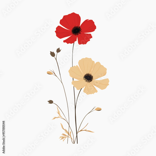 Elegant minimalist floral illustration