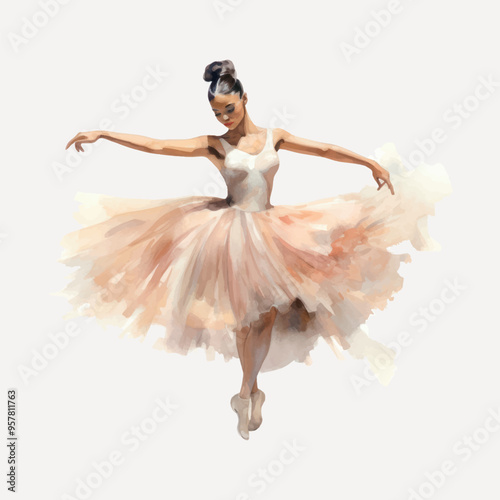 Elegant ballerina in graceful pose