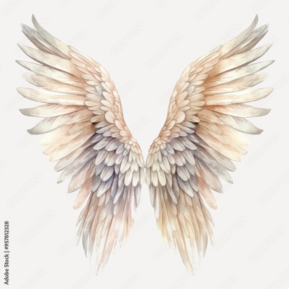 Elegant watercolor angel wings illustration Elegant watercolor angel wings illustration