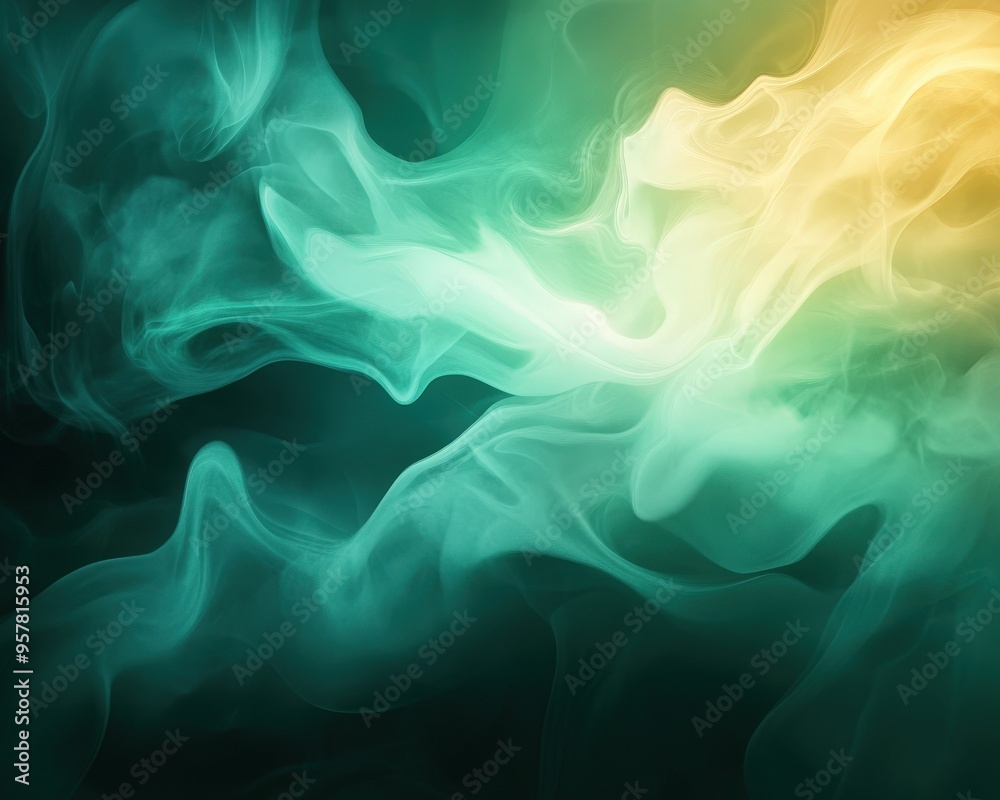 Colorful swirling smoke texture with gradients of green and yellow, creating a mesmerizing abstract background for artistic designs. Colorful swirling smoke texture with gradients of green and yellow, creating a mesmerizing abstract background for artistic designs.