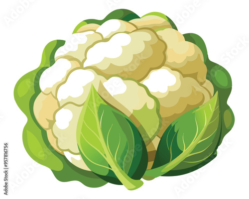 Cauliflower vector illustration on white background