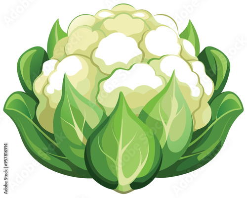 Cauliflower vector illustration on white background