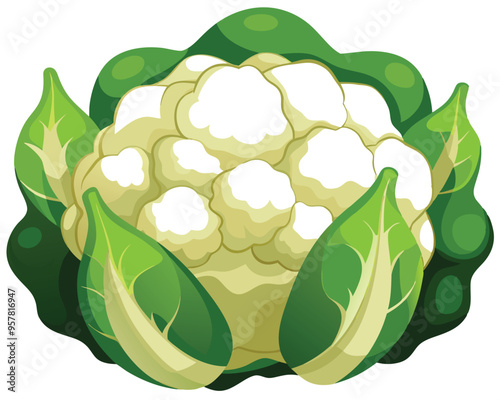 Cauliflower vector illustration on white background