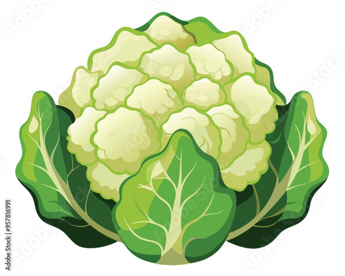 Cauliflower vector illustration on white background