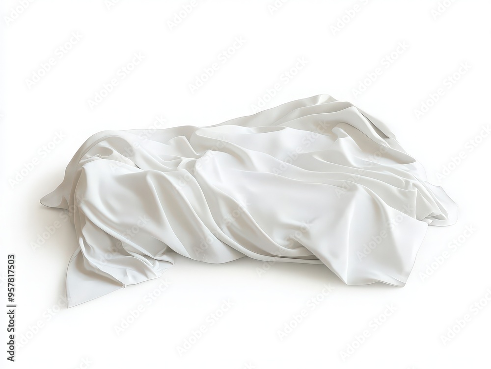 A beautifully draped white fabric creating a soft, elegant texture that enhances any setting or design aesthetic. A beautifully draped white fabric creating a soft, elegant texture that enhances any setting or design aesthetic.