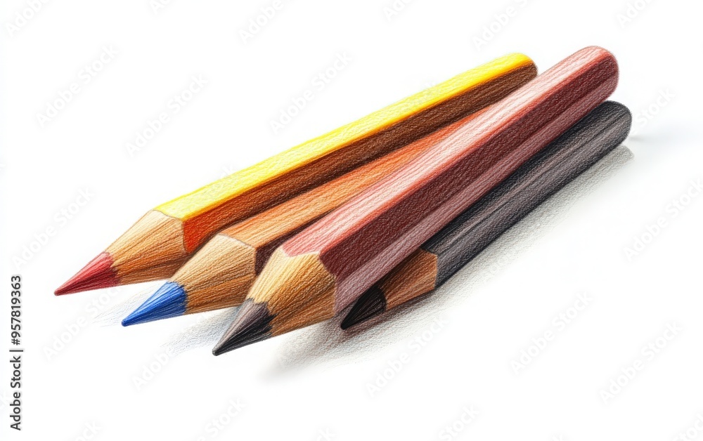 Fototapeta premium A vibrant collection of colored pencils arranged artistically for creative projects and artistic expression.