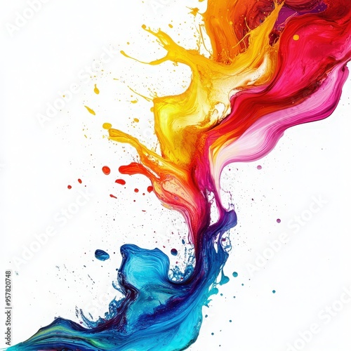 Vibrant splash of colors showcasing dynamic movement, perfect for creative and artistic projects. photo