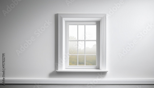 White Window Frame in a White Wall