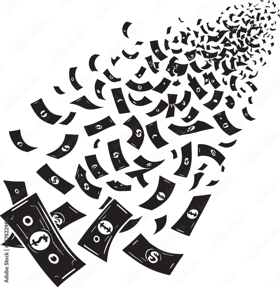 Money Silhouette Vector Illustration Money Silhouette Vector Illustration