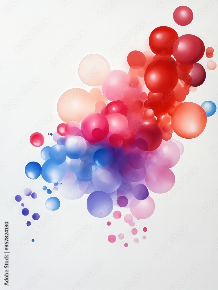 Abstract composition of colorful bubbles floating against a clean background, creating a vibrant and dynamic visual effect. Abstract composition of colorful bubbles floating against a clean background, creating a vibrant and dynamic visual effect.
