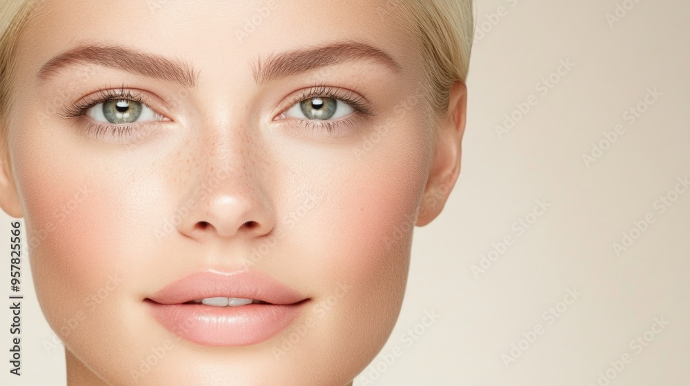 Flawless Complexion: Close-up of a Woman with Perfect Skin Flawless Complexion: Close-up of a Woman with Perfect Skin