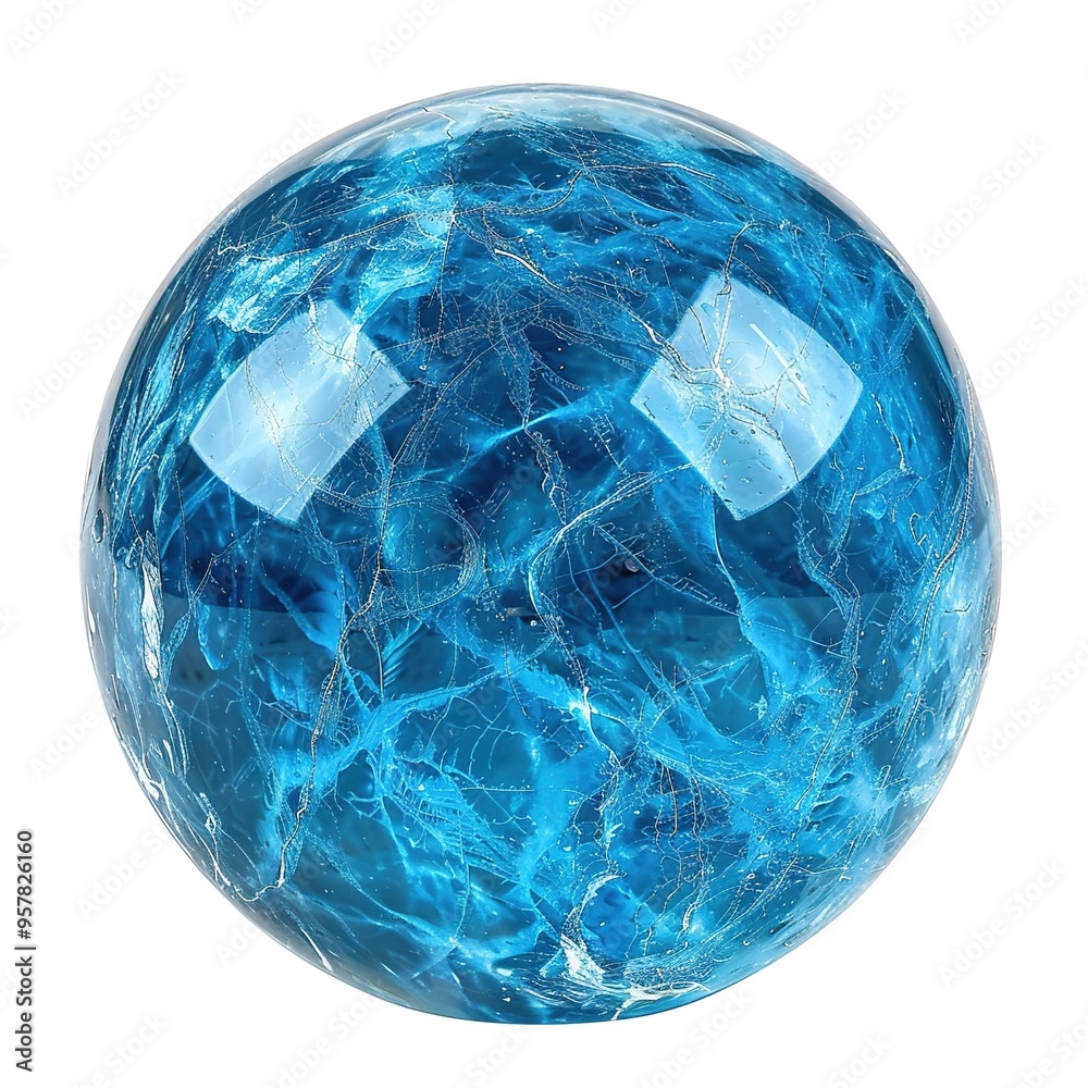 Fototapeta premium Blue energy ball transparency bcakground isolated 