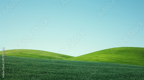 Simple background of grassland and sky