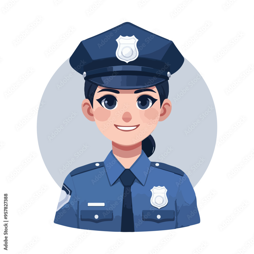 smiling police officer in a blue uniform smiling police officer in a blue uniform