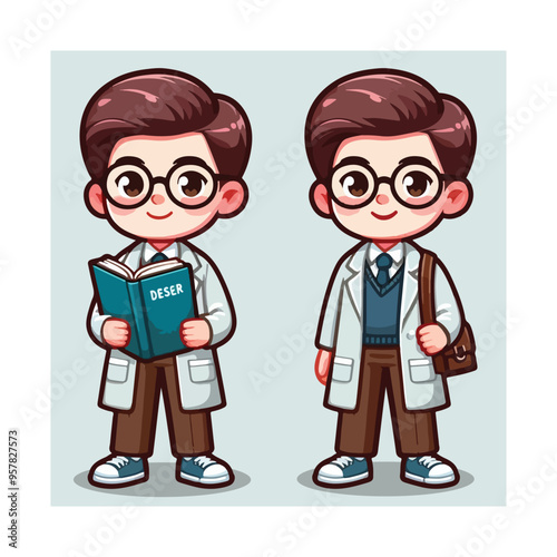 a teacher with glasses and holding a book