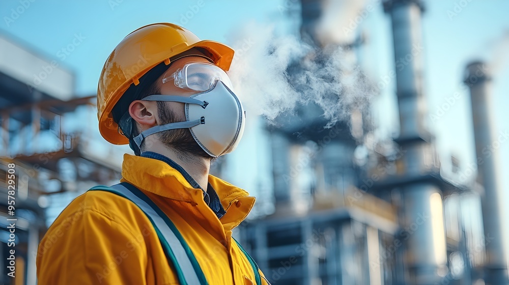 Factory Worker Struggling to Breathe Due to Poor Air Factory Worker Struggling to Breathe Due to Poor Air