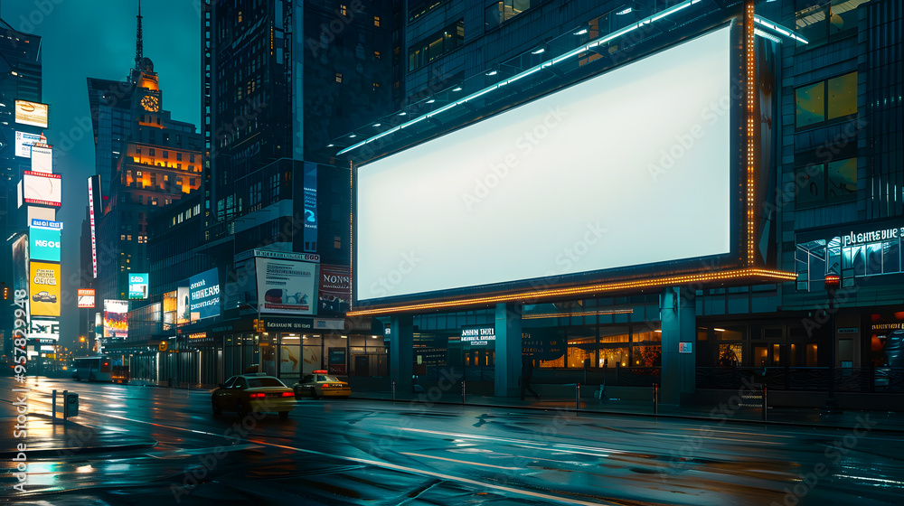 Mockup of an empty billboard in Times Square, New York Mockup of an empty billboard in Times Square, New York