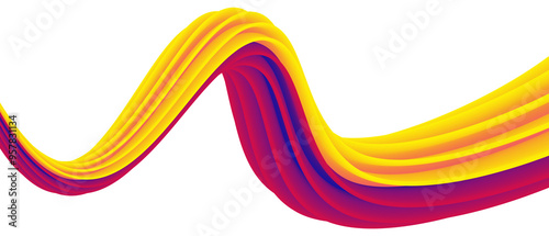 Colorful abstract yellow and red wave lines transparency illustration graphics design