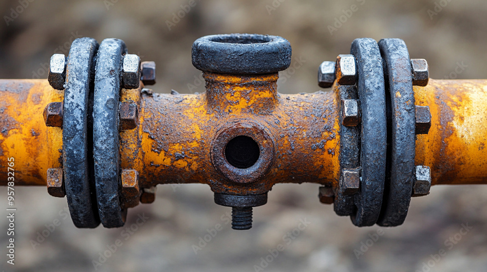 Lead Rusting rusted lead pipe showcasing intricate details of corrosion. The image ...