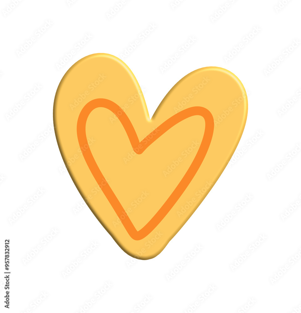 Cute yellow heart Y2k 3d Kpop Cute yellow heart Y2k 3d Kpop