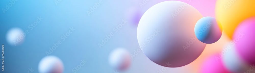 Colorful Abstract Shapes and Bubbles with Glassy Texture Colorful Abstract Shapes and Bubbles with Glassy Texture