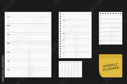 Abstract planner and canlander design with weekly plans