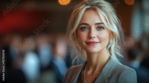 Portrait of a smiling woman with blonde hair