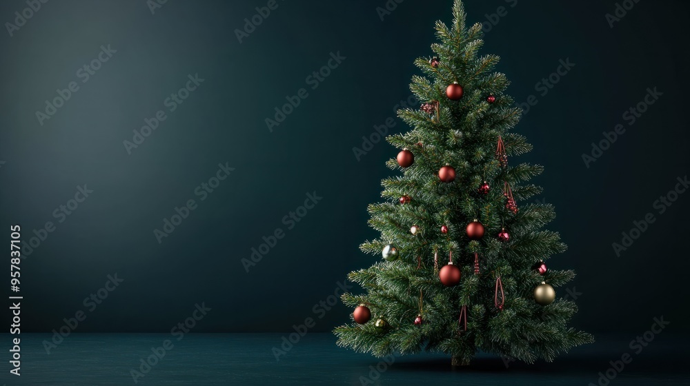 Christmas tree fir with baubles Christmas tree fir with baubles