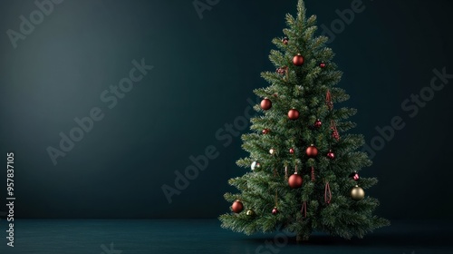 Christmas tree fir with baubles