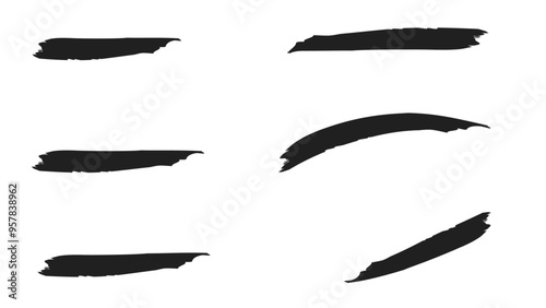 Brush strokes. Vector paintbrush set, brush strokes templates. Grunge design elements. Long text boxes. Dirty distress texture banners. set of grunge artistic brush strokes