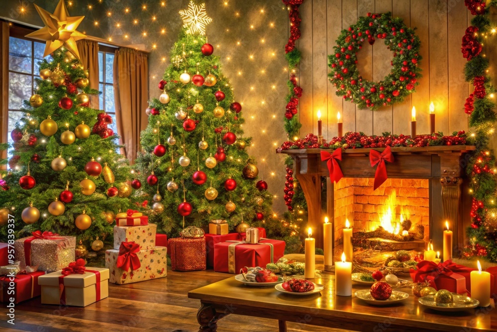 christmas tree with candles
